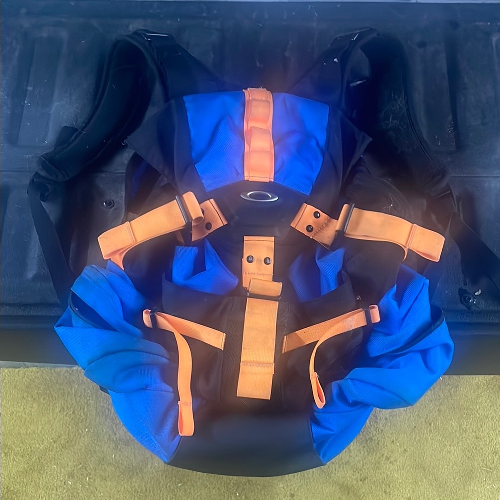 Oakley Blue and Black Backpack with Orange Highlights